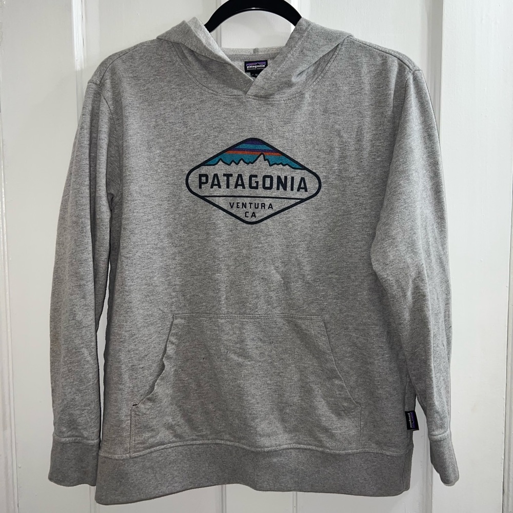 Patagonia Ventura Hoodie | Boys XL (14) | Gray Organic Cotton | Flaws